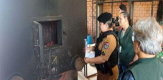 Incineração de entropecentes aconteceu em forno de alta temperatura. Foto - Polícia Militar de Palmeira / Divulgação