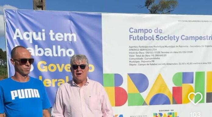 CAMPESTRINHO RECEBE CAMPO SOCIETY COM RECURSOS DE EMENDA PARLAMENTAR EM PALMEIRA