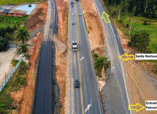 VIA ARAUCÁRIA IMPLANTA DESVIO NA BR-277, EM PALMEIRA, PARA OBRAS DE NOVO VIADUTO